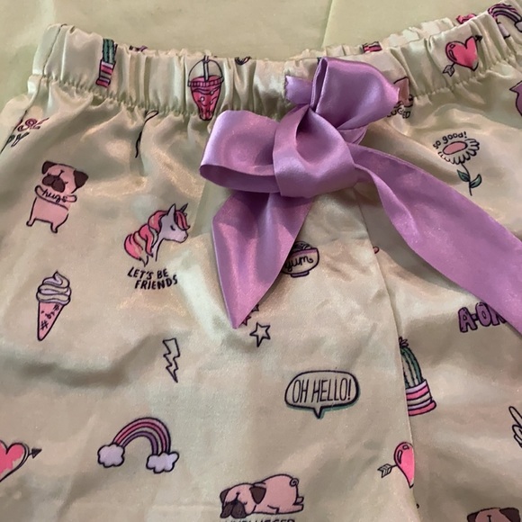 Justice Long Sleeve/Satin Short PJ Set - Picture 4 of 7